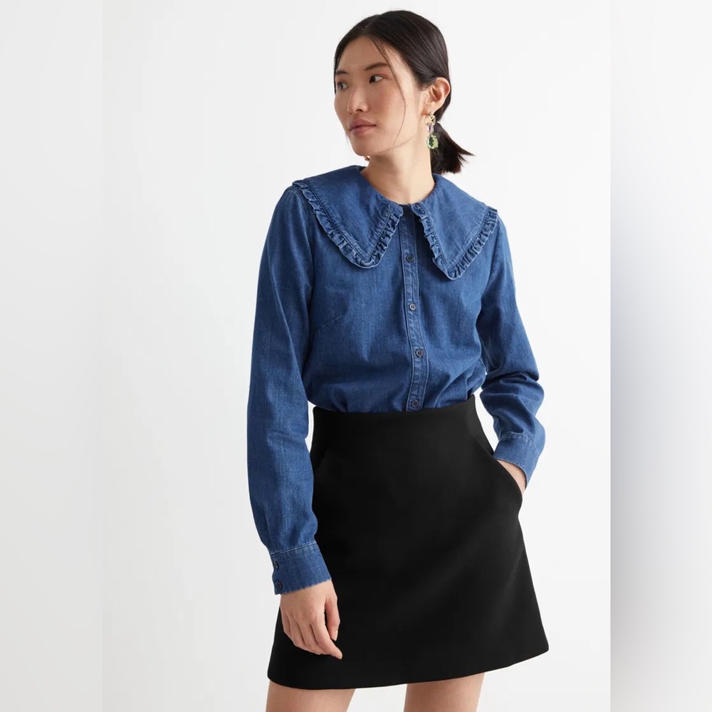& Other Stories Black Mini Skirt